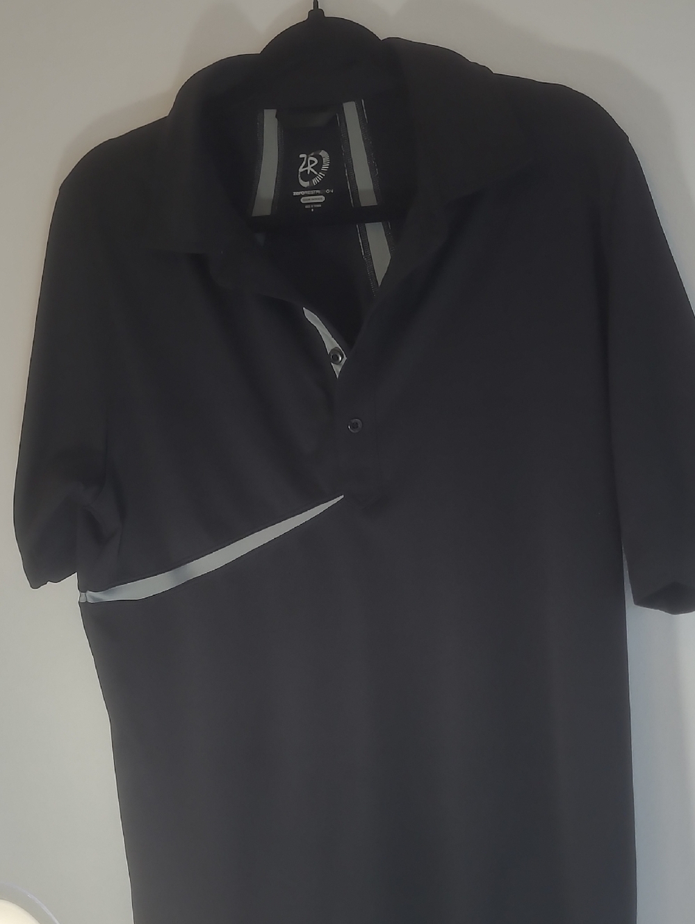 ZR Black Men’s Polo with Reflective Trim Size L